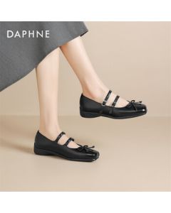 Daphne Mary Jane Flats Spring New Women's Ballet Shoes French Flats 4025101126 Black 40