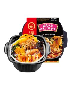Haidilao Self-Heating Hot Pot - Rich Beef Oil & Crispy Tripe, 435g/Box, Convenient Instant Meal for Lazy Days