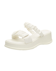 Daphne Women's Sandals Minimalist Solid Color Open-Toe Slide Sandals Platform Slippers Outdoor Wedge Beach Shoes White 38