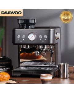 DAEWOO Coffee Machine, Home & Commercial All-in-One Grinding Compact Semi-Automatic Coffee Maker with Automatic Low-Pressure Pre-Infusion [Bulk Purchase] / DY-KF22C