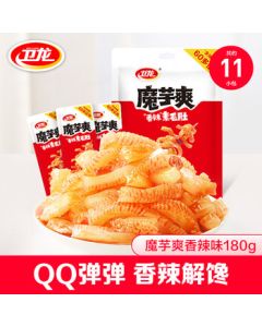 Weilong Spicy Konjac Snack - 180g/Bag (Approx. 12 Packs) Spicy Vegan Tripe, Perfect for Camping and Picnics