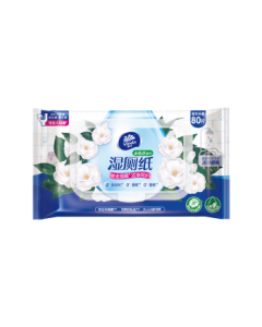 Vinda Flushable Wet Wipes for Intimate Care [Essential for National Day/Travel] 80 Sheets per Pack, Camellia Extract, Gentle on Sensitive Areas