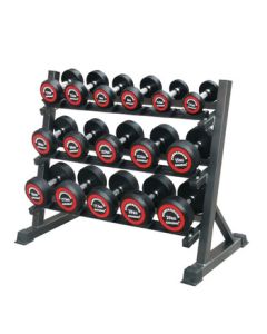 Yituo Rubber Fixed Dumbbell Set with Rack, Commercial Gym Dumbbell Set with 8 Pairs and 180kg Capacity