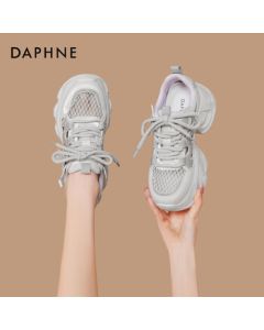 Daphne New Style Rhinestone Casual Shoes Platform Summer Dad Sneakers for Women 4025101759 Hollow Silver 36