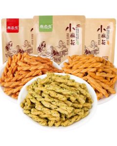 Qin's Love Handmade Mini Twist Snacks 128g*3 Flavor Combo with Crispy Chips – Trendy Bite-Sized Treats