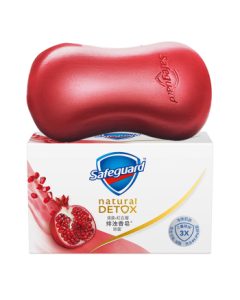 Safeguard Detoxifying Soap Pomegranate 108g, for Bathing, Face & Hand Washing, Unisex