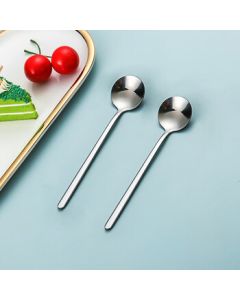 Shihua 304 Stainless Steel Round Spoons, 2-Pack Coffee Honey Stirring Spoon Dessert Spoon Small Teaspoon