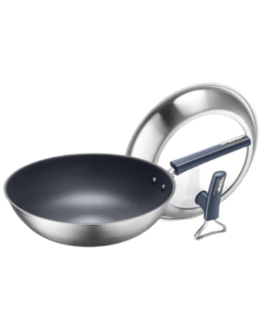 SUPOR Titanium Alloy Wok, One-Piece Design for Even Heat Distribution, Coating-Free Frying Pan CC30JG3, 30CM for 3-5 People