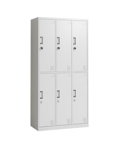 LeRan Steel Locker Wardrobe Employee Cabinet with Lock Metal Storage Cabinet Dressing Locker Six Doors