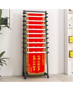Westdon Flag Stand Display Rack Floor Multi-layer Honor Wall Shelf Black 70 Length 40 Width 180 Height Single-sided 9 Layers