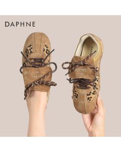 Daphne Women's Casual Shoes Breathable Lightweight German Training Sneakers Soft-Soled Leopard Print Board Shoes 4024404334 Khaki 38