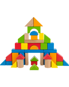 Hape (Germany) 40-Piece Rainbow Wooden Building Blocks for Infants and Toddlers, Baby Birthday Gift E8321