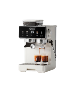Midea Coffee Maker with Hot & Cold Brew, Built-in Grinder, Semi/Automatic, Compact Espresso Machine with Powerful Steam Milk Frother MA-GE5110