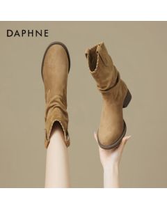 Daphne Western Cowboy Ankle Boots Stacked Boots Women's Boots 2025 New Post-Apocalyptic Style Rider Martin Boots Camel 35