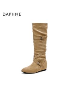Daphne Women's Knee-High Boots New Autumn Boots Knight Boots Mallard High Boots 4025605063 Camel 36