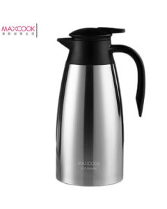 MAXCOOK MCB390 304 Stainless Steel Vacuum Insulated Thermos Pot, Natural Finish, 2L