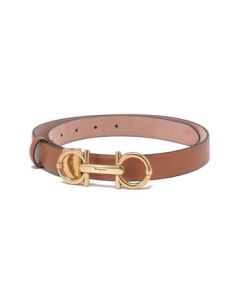 Salvatore Ferragamo Women's Light Brown Leather GANCINI Vintage Buckle Belt 230059 0742062 Size 90 Member Store No.1