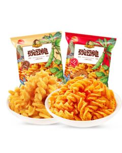 Hedgehog Agan Pea Crisps 12g*50 Packs/Set*1 (25 Packs Sichuan Pepper Flavor + 25 Packs Spicy Crayfish Flavor) Snack for Outings