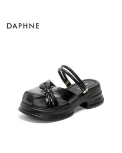 Daphne Thick-Soled Casual Closed-Toe Flat Sandals Women's New Hollow-Out Mules 4025101787 Black 37