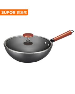 SUPOR (SUPOR) Core Iron II Generation True Stainless Steel Wok, Non-Stick Coating-Free Iron Frying Pan CC32AC10