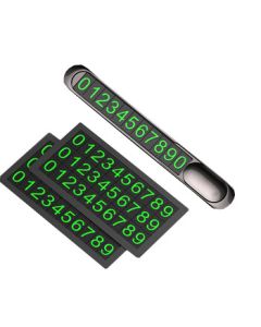 Lingchen Car Phone Holder with Parking Number Plate, Zinc Alloy Parking Sign in Patina LC-T1, Black