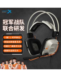 XIBERIA S31U Gaming Headset Wired USB PC Headphones with One-Click 7.1 Sound Effect, Wing Headband, Professional Microphone for Laptop/Desktop - Light Brown