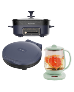 Joyoung Home Appliance Set 1 - Electric Hot Pot HG60-G650 + Grill Machine JK30-GK653 + Health Kettle K15D-WY6130
