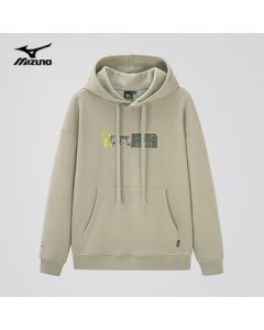 Mizuno (MIZUNO) Men's Outdoor Hooded Fleece-Lined Long-Sleeve T-Shirt Casual Versatile Warm Base Layer Pea Green XL