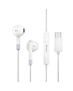 Newmine XLT10 Type-C Earphone with In-line Remote and Mic, Semi-In-Ear Wired Earphones, Type-C Version, White
