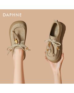 Daphne Chunky Sole Sneakers for Women - Retro Mallard Color Scheme, Autumn New Casual Shoes 4025404053, Camel, Size 35
