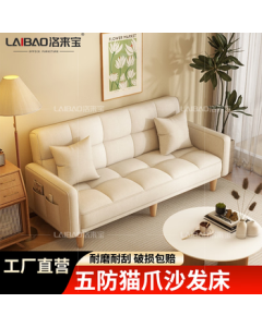 Luolaibao Living Room Rental Sofa Bed, Home Fabric Sofa, 1.7m Two-Person Convertible Folding Sofa Bed