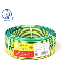 Qifan Wire & Cable BV2.5 Square National Standard Household Single-Core Single-Strand Copper Core Hard Wire with Dual-Color Ground Line, 100m