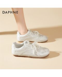 Daphne Women's Flat German Training Shoes Breathable Lace-Up Casual Sneakers Versatile White Shoes 4025101253 Beige 38
