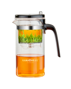 KAMJOVE Glass Teapot with Detachable Stainless Steel Infuser, Drift Cup, Tea Separator, and Flower Teapot K-211