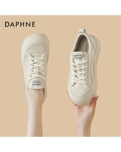 Daphne Women's Canvas Sneakers with Thick Sole, Versatile New Fashion Student Casual Shoes 4024101426 Beige 38