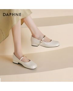 Daphne Mary Jane Shoes for Women, Spring Gentle Low-Cut Flats Casual Evening Shoes 4025101246 Beige 35
