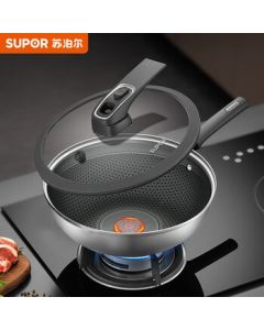 Supor Red Dot Stainless Steel Wok with Micro-Pressure/EC30JFC01