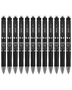 Deli (deli) Click-Type Gel Pen Sign Pen 0.5mm Bullet Tip Frosted Barrel Student Office Click Pen Black 12pcs/Box S10
