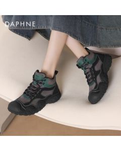 Daphne Women's Casual Shoes Thick-Soled Height-Increasing Hiking Shoes Soft-Breathable Sneakers 4024404345 Black 37