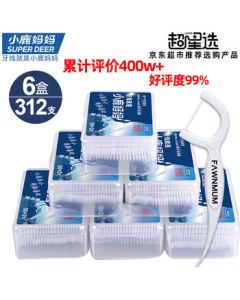 Deer Mom Professional Dental Floss Picks for Teeth Cleaning, Youth Edition, 52 Picks/Box, 6 Boxes (312 Picks Total)