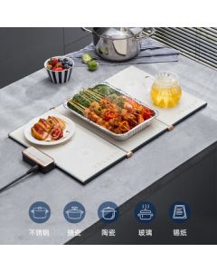 Morphy Richards Foldable Food Warmer - Smart Multi-functional Home Heating Plate for Keeping Food Warm MR8300 Coconut Milk White