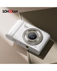 Songdian (SONGDIAN) Digital Student Camera Portable Replacement for CCD Compact Camera Vlog HD Entry-Level Camera Ivory White [AF Focus] Flagship Edition + 32GB Memory