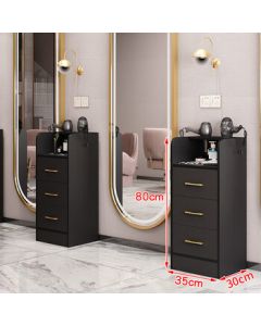 Shunqi Barber Shop Tool Cabinet, Special for Salons and Beauty Parlors, with Drawer Storage Table, Three-Drawer Style - Black