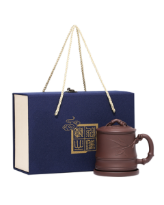 Gold-Inlaid Purple Clay Cup with Inner Filter, Yixing Original Ore Purple Clay Teacup, Office Cup, Brewing Cup - Ruogu Purple Clay Cup