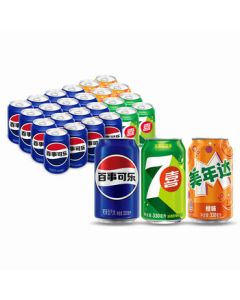 Pepsi Cola*16 + 7UP*4 + Mirinda*4 Carbonated Soft Drink Soda 330ml Mixed Pack