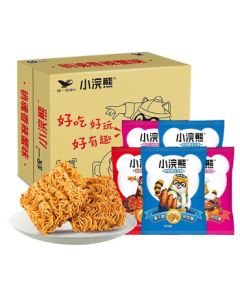 Uni-President Little Raccoon Crispy Noodles Mixed Flavors 35g*30 Packs - Snacks for Binge-Watching, Office, Team Building, and Leisure