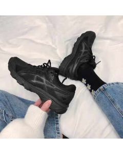 ASICS Women's JOG 100T Comfortable Breathable Low-Top Sneakers - Black - Size 38