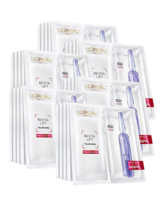 L'Oreal Hyaluronic Acid Hydrating & Plumping Ampoule Mask with Pro-Xylane (5 Sheets * 6 Boxes, Total 30 Sheets) Moisturizing