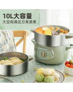 Bear Electric Steamer Multi-functional Household Steamer for Buns, 3-Tier Large Capacity 10L Detachable Multi-purpose Pot DZG-D80G5