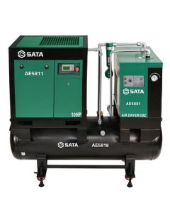 SATA Four-in-One Screw Air Compressor Air Machine Refrigerated Air Dryer Precision Filter and Air Tank AE5818